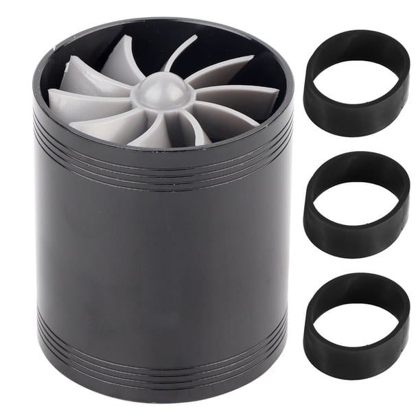 Turbonador de entrada de aire para coche, turbina de doble ventilador, supercargador, ahorro de combustible de Gas, Turbo negro Jadeshay A