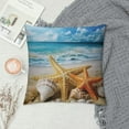 thumbnail image 2 of COMIO  Nautical Coastal Decor Pillow Covers Starfish/Seashell/Sand/Conch/Beach House Decorative Cushion Covers  Sea Theme Home Decorative Pillowcases, 2 of 5