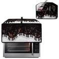 thumbnail image 2 of Renewold Toaster Oven Dust Cover Linen-Look Polyester Washable Convection Oven Air Fryer Small Appliance Protection Case Kitchen Accessories, 18.5 x 14.5 x 9 Inches, Piano Keys Musical Notes Black, 2 of 7