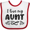 thumbnail image 3 of Inktastic I Love My Aunt Hearts Boys or Girls Baby Bib, 3 of 4