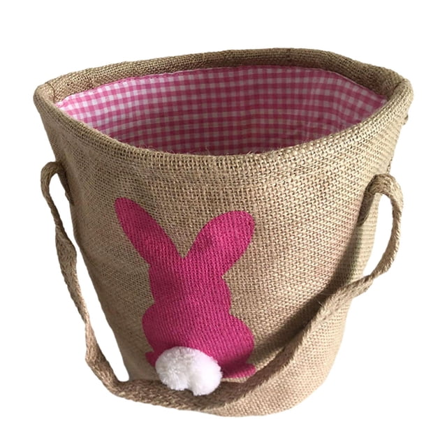 Cesta de Pascua Sunnimix Cubo de Conejo de Pascua Rosa Bolsa de Almacenamiento Reutilizable