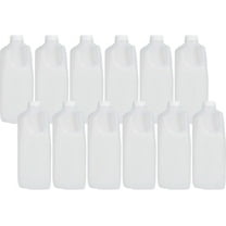 Half Gallon Jugs Bottles (12 PACK x 64 Oz Ea) with Tamper Evident White Caps – Great for Homemade Juices, Milk, Smoothies, Tea and Other Beverages - Food Grade BPA Free