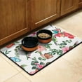 thumbnail image 3 of Floral Dog Food Mat – Absorbent Botanical Feeding Mat, Non-Slip Water Bowl Mat, Easy to Clean, 17x30in Pet Feeding Rug, 3 of 7