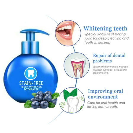 Stain-Free Teeth Whitener Toothpaste Baking Soda Stain Removal (Best Way To Whiten Teeth With Baking Soda)