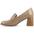 thumbnail image 3 of Journee Womens Malleah Loafer Style Stacked Heel Pumps, Widths Available, 3 of 10