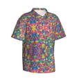 thumbnail image 2 of Men'S Button Down Shirts Pickleball Balls Hawaiian Short Sleeve Tropical T Shirts Large, 2 of 9