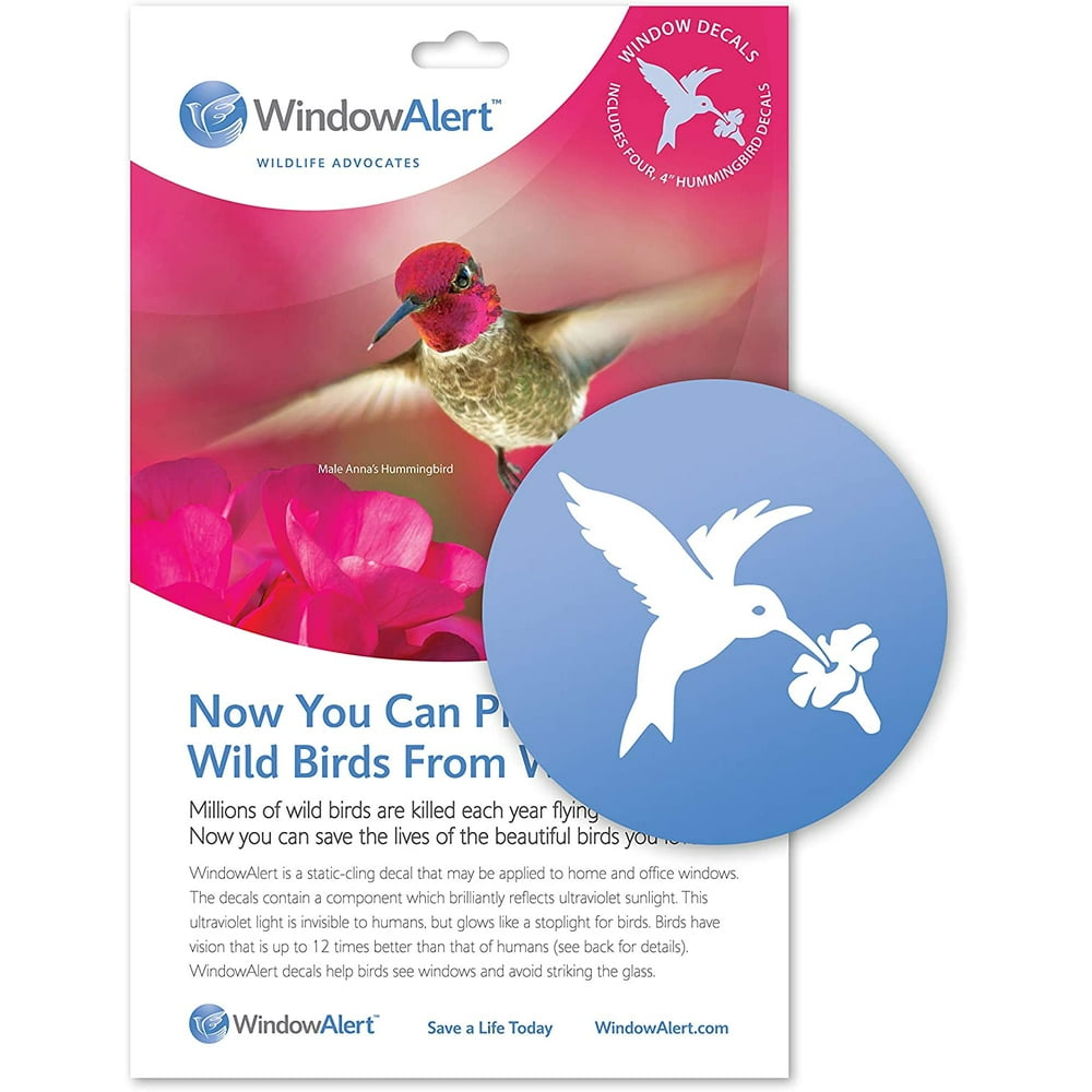 WindowAlert Hummingbird AntiCollision Decal UVReflective Window