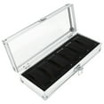 thumbnail image 4 of 1Pc 6/12 Grid Slots Aluminum Rectangle Watch Jewellery Display Storage Organizer Box Case New Made Of Aluminum And Acrylic Material With Exquisite Workmanship (6 Slots), 4 of 8
