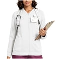 thumbnail image 4 of Vivianyo HD Women's V‑Neck Zip Up Nurse Work Sweatshirt, Fitted Stretch Long Sleeve Top, Fall Uniform Cover Up with Pen Sleeve Slots and Pockets for Medical Workplace and Daily Errands, Sizes S-2XL, 4 of 7