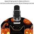 thumbnail image 4 of Square 2Pack PU Leather Halloween Black Cat Cruise Luggage Tag with Privacy Cover and Name ID Tag for Travel Handbags Backpacks Luggage Tags, 4 of 6