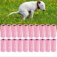 thumbnail image 2 of 20 Rolls Garbage Clean Up Heart Bag Pet Dog Cat Waste Poop Pick Up Bag Pink, 2 of 4
