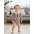 thumbnail image 5 of BemeyourBBs Girl Thanksgiving Long Sleeve Doll Collar Turkey Embroidery Romper, 5 of 9