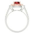 thumbnail image 4 of 1.615 ctw Solitaire with Zirconia Diamond Accents Anniversary Ring for Women | Round Cut Natural Garnet | Hyperallergenic Solid 18K White/Rose Gold, 4 of 5