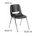 thumbnail image 6 of BizChair 440 lb. Capacity Kid's Black Ergonomic Shell Stack Chair with Chrome Frame and 14" Seat Height, 6 of 13