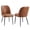 Caramel Brown, variant on VASAGLE EKHO Collection - Dining Chairs Set of 2, Upholstered,Synthetic Leather with Stitching, Easy Assembly, with Storage Pocket, Forest Green