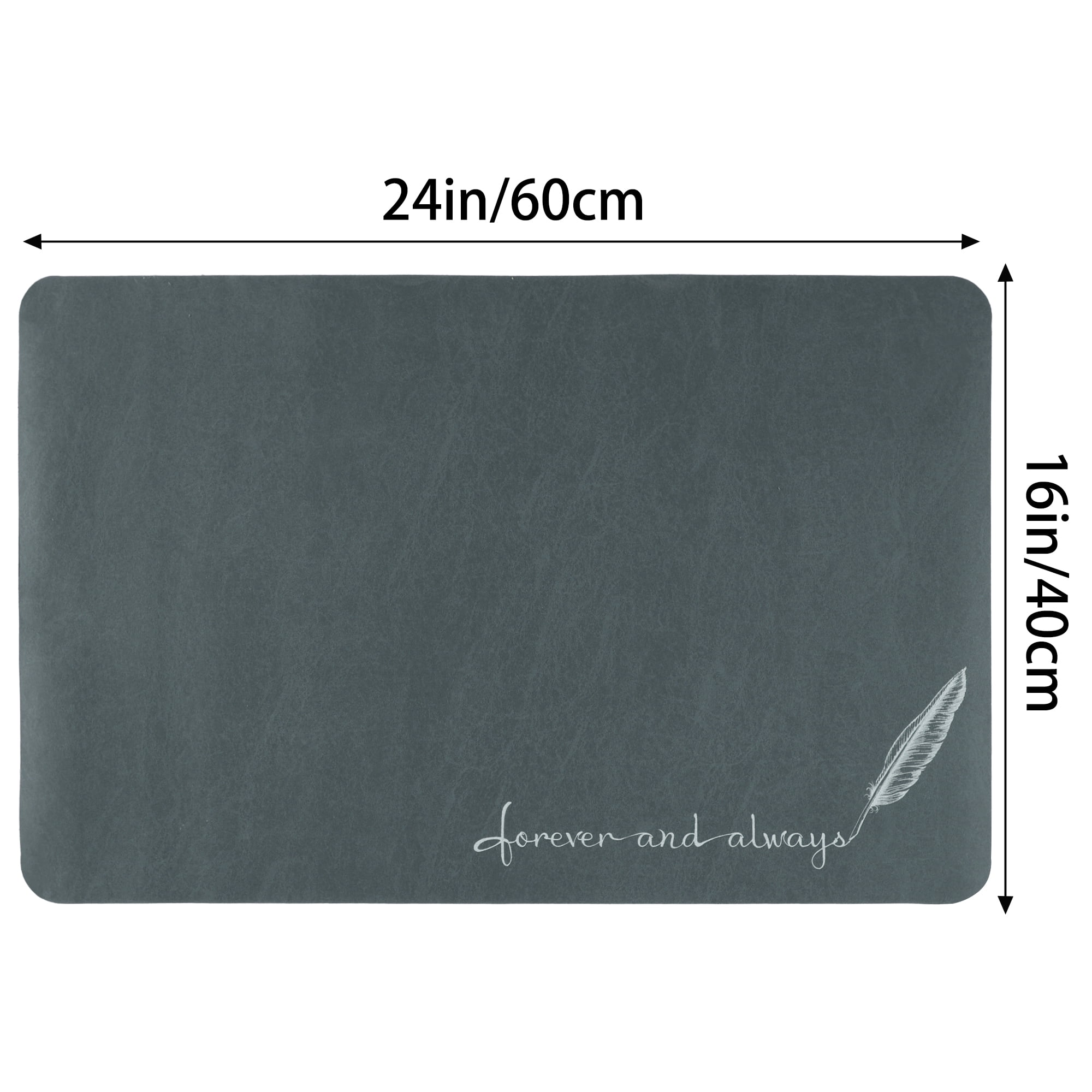 Unique Bargains Absorbent Bath Mat Non-Slip Floor Rug for Bathroom Kitchen Shower Sink Navy Blue Feather-1 16"x24"