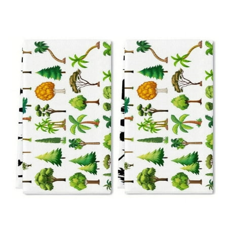 

Zhmjortal Set of 2 Various Tree Patterns towel Towel Soft Absorbent Decorative Towels for Bathroom Kitchen Gym Yoga 16x24 Inch Polyester