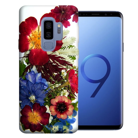 MUNDAZE For Samsung Galaxy S9 Plus Printed Pressed Blossoms Design TPU Gel Phone Case Cover