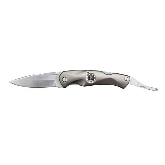 Klein Tools 44217 3-3/8" Gray Electrician's Pocket Knife With #2 Phillips
