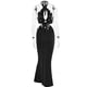 thumbnail image 5 of Vestido ajustado ahuecado Sexy Ygjytge color sólido cuello redondo traje de vacaciones Negro T S para Mujer, 5 of 9
