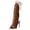 Brown, variant on Ethnic Retro Fringed Turtoise Beaded Stiletto High Heels Knee High Strappy Sandals for Women Boho Beach Casual Suede Heeled Mid Calf Cowgirl Dress Boots Summer Fall Brown Size 8