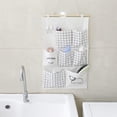 thumbnail image 5 of Bolsa de almacenamiento de pared, 2 estilos, organizador de tela de lino con bolsillos pequeños para el hogar y la oficina, color blanco, 5 of 5