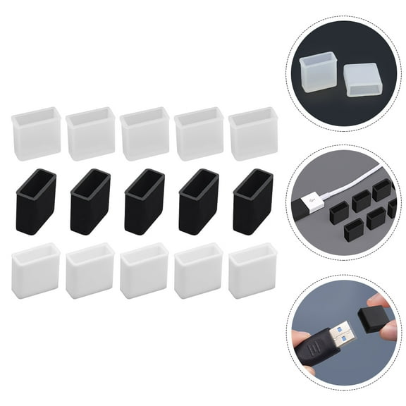 ibasenice 30Pcs USB Cover Caps Assorted Colors Silicone USB Port Protector for Computers and Mobile Devices