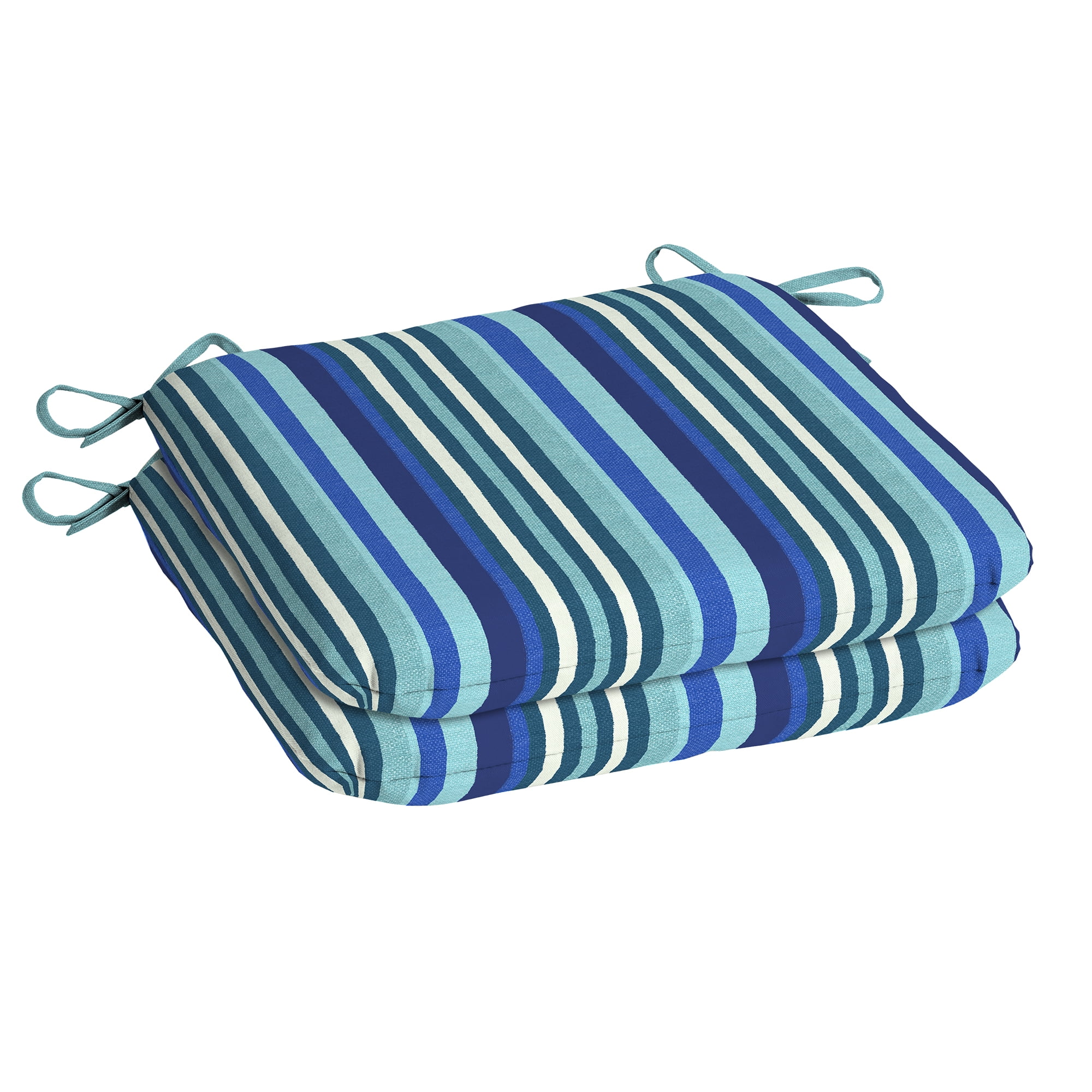 Mainstays Blue Stripe Outdoor Patio Seat PadSet of Two