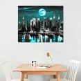 thumbnail image 2 of Nawypu canvas wall art blue sea New York paintings Wall Art,Black and White Stretched wall art for bedroom artwork Canvas Art Prints, Wall Decoration Painting bedroom wall decor Office, Ready to Hang, 2 of 4