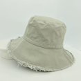 thumbnail image 6 of CoCopeaunts Raw Edge Plain Bucket Hat Women Small Fresh Fisherman Hat Leisure Literature Wild Sun Hat Trendy Simple Basin Hat, 6 of 8