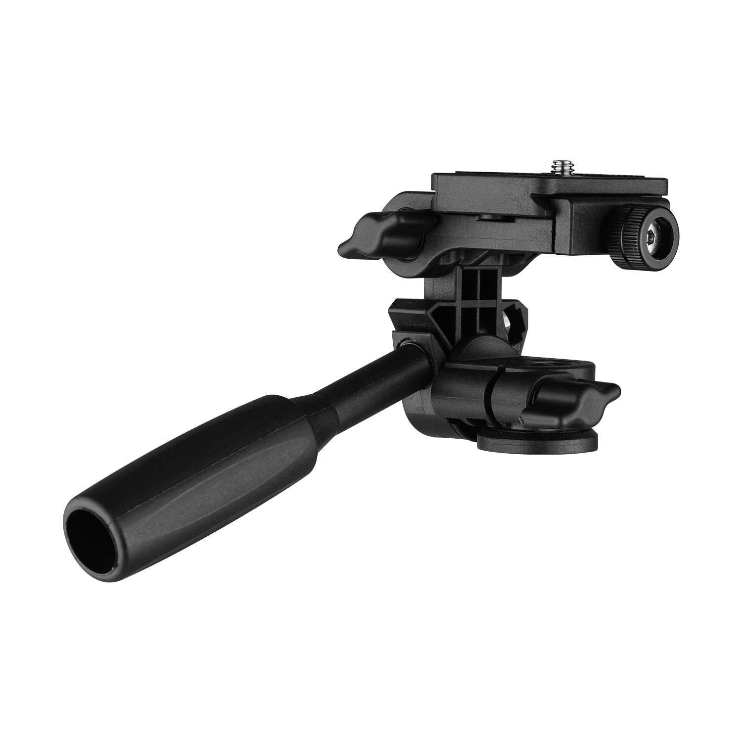 3KG Payload Andoer 3 Way Pan Tilt Head 360 Panoramic with Handle Quick Release Plate for Camera Tripod Mounting