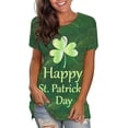thumbnail image 2 of Pompotops Femmes Casual St. Patrick'S Day Imprimé Manches Courtes O-Cou Pull-Shirt Tops, 2 of 5