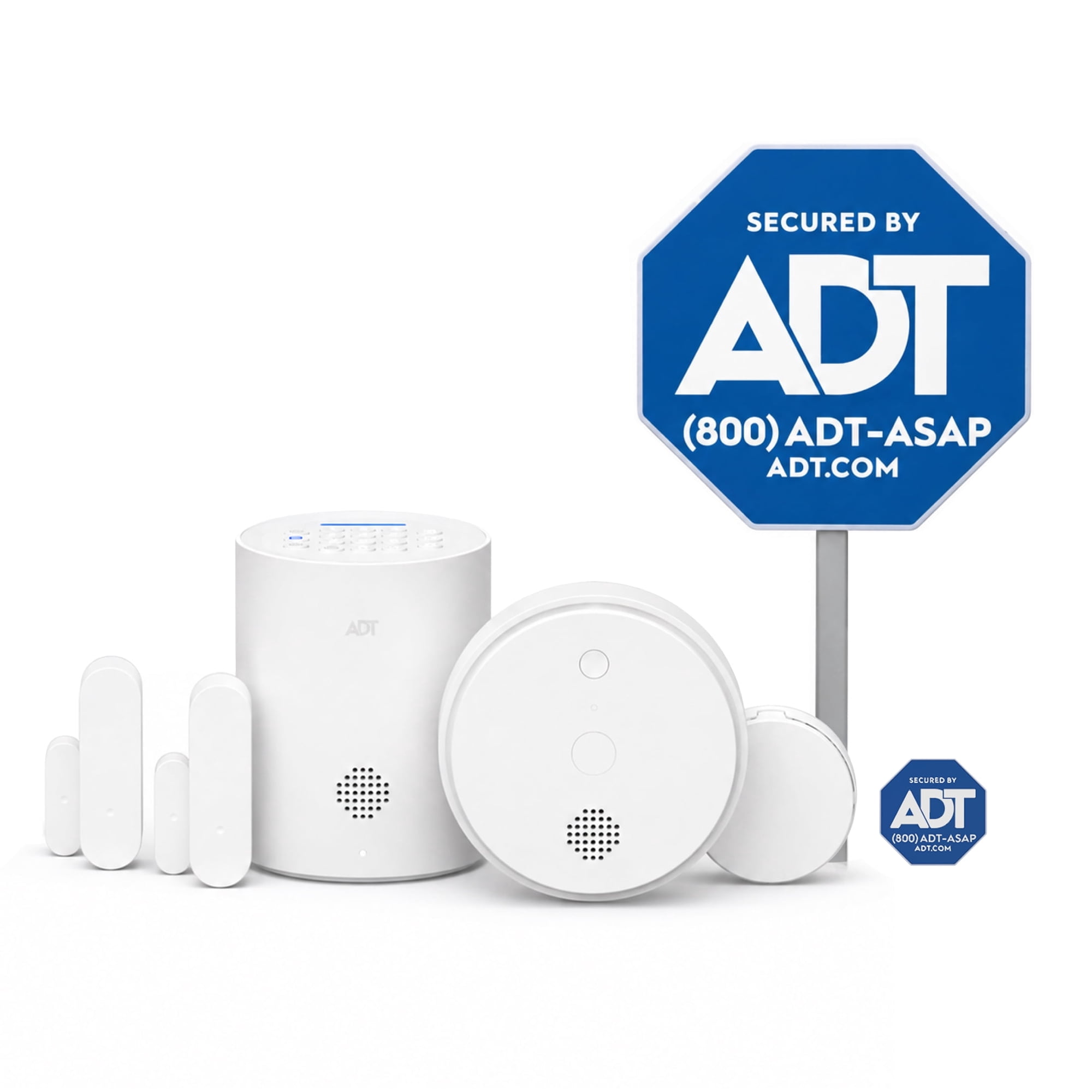 ADT Blu Home Safety Essentials Kit, DIY System with Smoke, CO and Water Leak Sensors, and ADT+ App, (Plan Required)