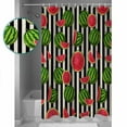thumbnail image 3 of Small Stall Shower Curtain 36x78 Inch Narrow Half Size Red Green Watermelon Bath Curtains Bathroom Decor Botanical Black White Stripe Vintage Waterproof Fabric Shower Curtain Set with Hooks 36 Inch, 3 of 6