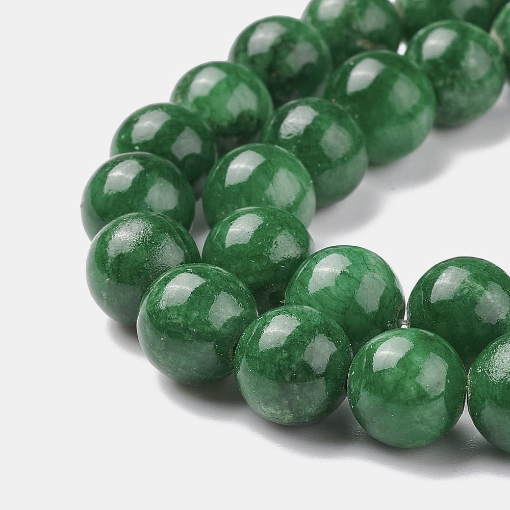 10strands Natural Mashan Jade Round Beads Strands Dyed Green 8mm Hole: 1mm about 48pcs/strand 15 inch