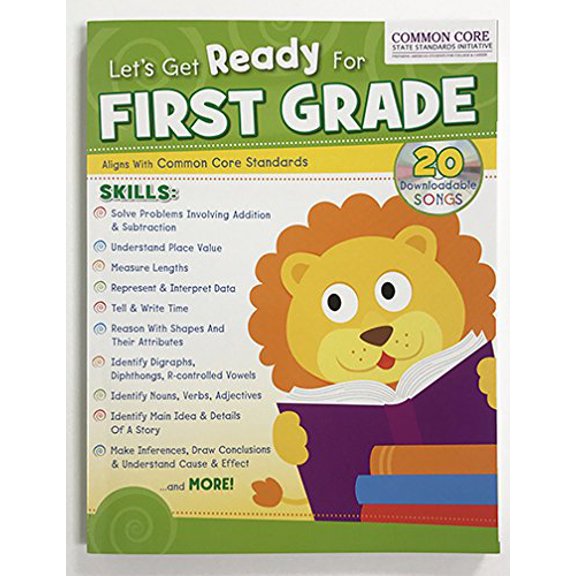 Pre-Owned Let's Get Ready For First Grade Common Core 256-Page Bind-Up Workbook