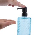 thumbnail image 3 of Unique Bargains 1 Pc Elegant Twill Pattern Soap Pump Dispenser for Bathroom 16.9oz Blue Black, 3 of 6