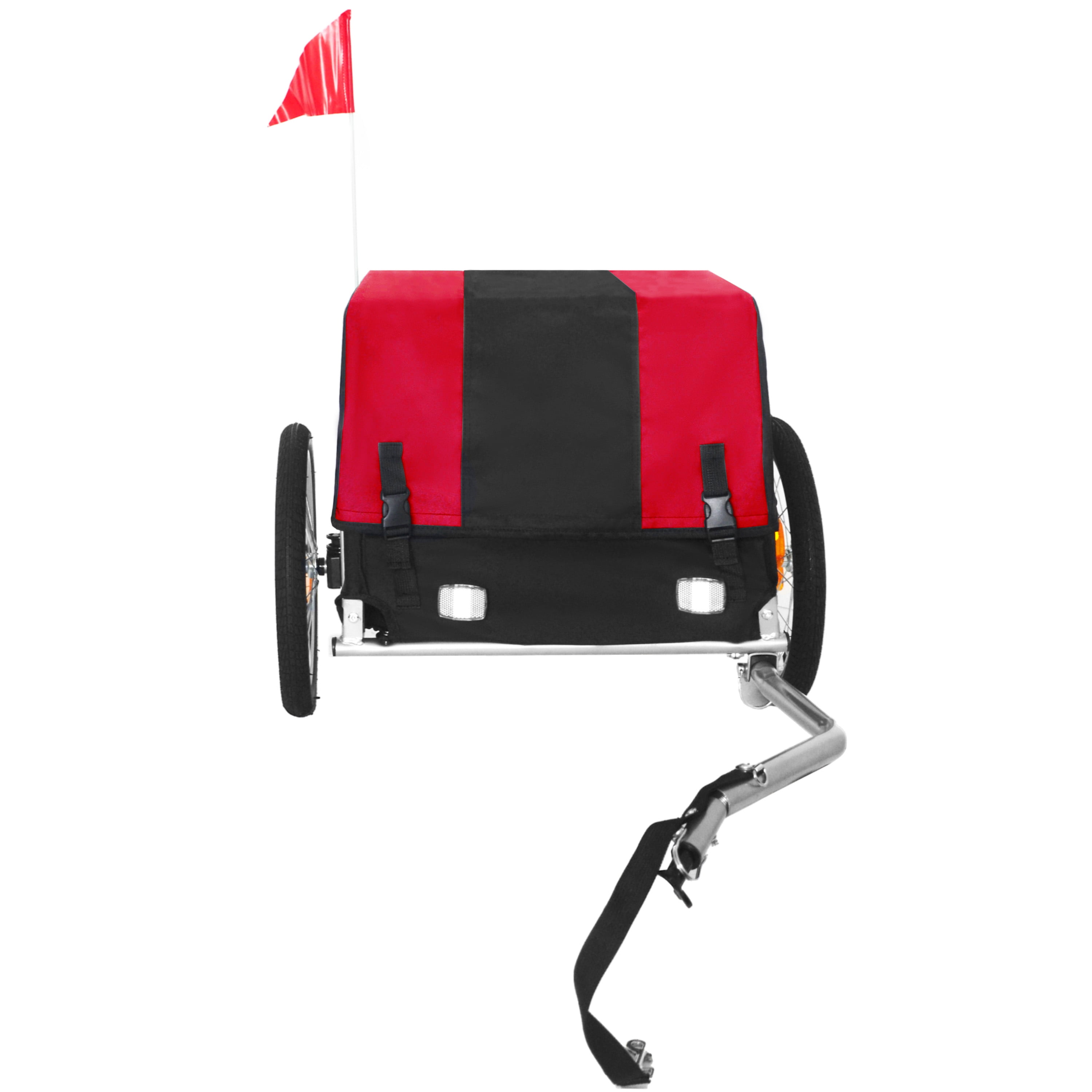 Heavy-Duty Bike Cargo Trailer with Removable Waterproof Cover, 88 lbs Capacity, 16" All-Terrain Wheels & Foldable Design for Camping, Groceries