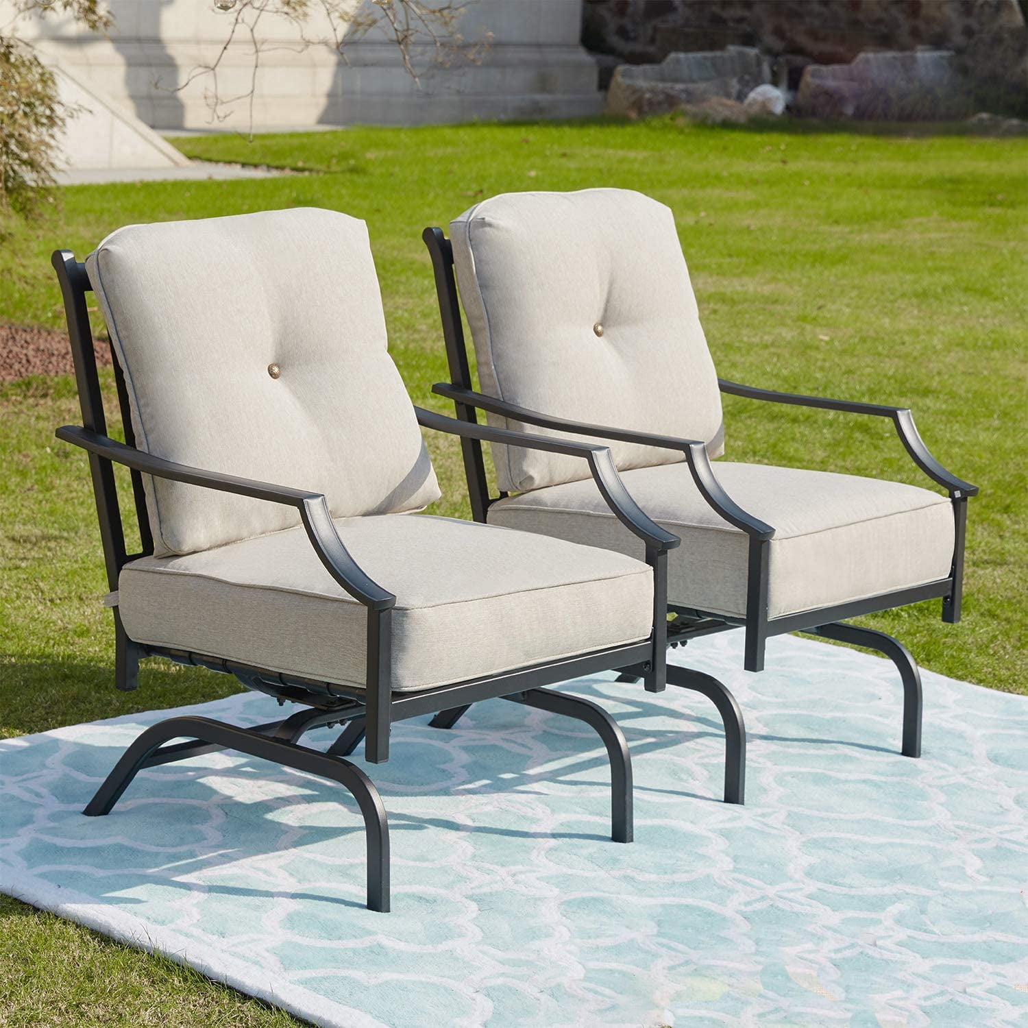 Rocking Patio Chairs Outdoor Metal Furniture Motion Spring Patio Chair