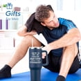 thumbnail image 2 of Christmas Gifts for Men,Inspirational Birthday Gifts for Him Husband Dad and Boyfriend,40 oz Tumbler with Handle and Straw - Navy Blue, 2 of 6