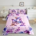 thumbnail image 2 of Manfei Letter A Monogrammed Bedding Comforter Set,Watercolor Rustic Flowers Twin Comforter Sets,Cute Butterflies Bedding Set For Girls,Microfiber Room Decorative Reversible,2 Pieces, 2 of 8