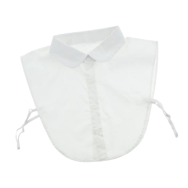 Blusa de algodón retro con cuello falso y desmontable para mujer Cuello cuadrado blanco