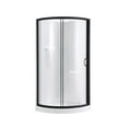 thumbnail image 2 of Ove Decors Breeze 32 in x 32 in x 77 in H Curved Corner Shower Kit with Clear Glass, Walls, Base and Matte Black Hardware, 2 of 17