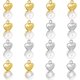 thumbnail image 1 of 16 tuercas de silicona de 2 colores con accesorios de latón, diseño de corazón con palabra "amor", para pendientes, en platino y dorado., 1 of 5
