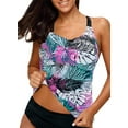 thumbnail image 2 of Womens Printed Strappy Racerback Tankini Swim Top No Bottom S - XXXL, 2 of 6