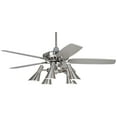 thumbnail image 6 of 52" Casa Vieja Retro Indoor Ceiling Fan with Light Kit LED Dimmable Remote Brushed Nickel Silver 5-Light for Living Room Kitchen Bedroom, 6 of 7