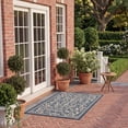 thumbnail image 4 of Safavieh Courtyard Nanda Botanical Indoor/Outdoor Area Rug, Navy/Beige, 4' x 5'7", 4 of 15