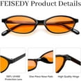thumbnail image 4 of FEISEDY Retro Oval Cat Eye Sunglasses for Women 90s Narrow Lightweight Shades Y2k Trendy Sunnies B0257, 4 of 12