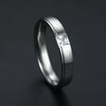 thumbnail image 7 of 6mm Stainless Steel Men Womens White Princess Cut Cz Bands Silver Ring Size 6-13, 7 of 7