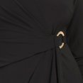 thumbnail image 4 of Anne Klein Women's Donna Long Sleeve draped side Overlap Mini Dress-Black / 8, 4 of 5